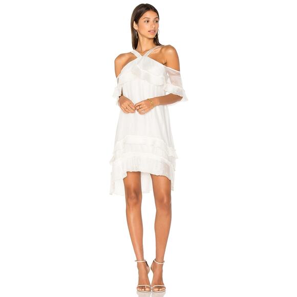 DELFI COLLECTIVE 'Blake' Pleated Chiffon Halter Flounce Dress SMALL NWT - Picture 2 of 14